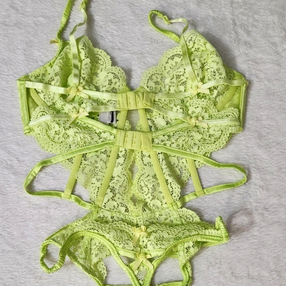 New!For Love and Lemons Creamsicle Lace Teddy underwire Bodysuit - Picture 7 of 12